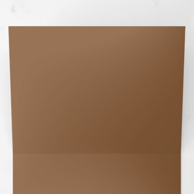 Convite Com Dobra Tripla Design de Fundo Marrom Terroso Rústico (Dentro primeiro)