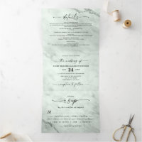 Elegante Sage Green Marble com Foil Weds