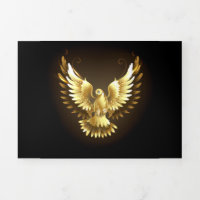 Faux Folha de Ouro Pombo da Paz em Preto