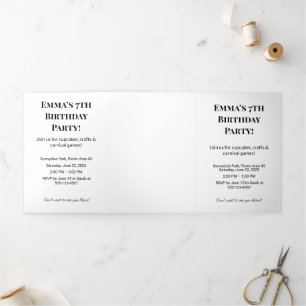 Convite Com Dobra Tripla Festa de aniversário Personalizada - Letra Tripla 