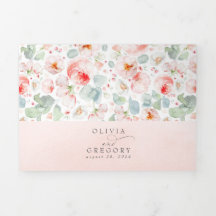 Flores de Aquarela Rosa Claro Suave Elegante Casam