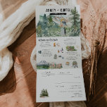 Convite Com Dobra Tripla Floresta Russa da Montanha | Casamento<br><div class="desc">Ponha o tom para um excitante fim de semana com um convite itinerário personalizado. Este convite para a "sala" é uma forma excelente de dar aos seus convidados informações adicionais sobre o casamento. Estas cartas podem listar as festividades em volta do seu fim de semana de casamento, como cocktails de...</div>
