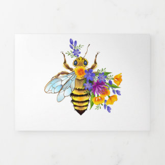 Convite Com Dobra Tripla Flower bee with wild plants