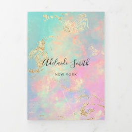 Convite Com Dobra Tripla Folheto de fundo inspirado pela Opal