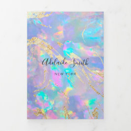 Convite Com Dobra Tripla Folheto de três folhas opais