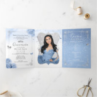 Foto Elegante, Espanhol, Bebê Azul, Quinceanera