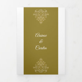 Convite Com Dobra Tripla Gilded Elegance Wedding