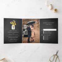 Girassóis em Casamento Russo de Chalkboard Mason J