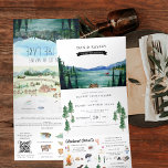 Convite Com Dobra Tripla Lakeside Campground Resort | Casamento Ilustrado<br><div class="desc">Ponha o tom para um excitante fim de semana com um convite itinerário personalizado. Este convite para a "sala" é uma forma excelente de dar aos seus convidados informações adicionais sobre o casamento. Estas cartas podem listar as festividades em volta do seu fim de semana de casamento, como cocktails de...</div>