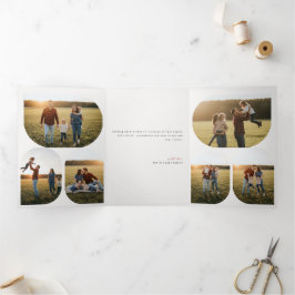 Convite Com Dobra Tripla Modern Layout Family Photo Christmas Holiday