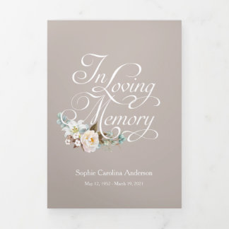 Convite Com Dobra Tripla No Loving Memory Celebration of Life Program