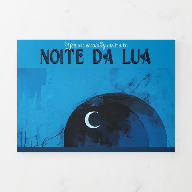 Convite Com Dobra Tripla noite da lua, baile de formatura noite (Cobrir)