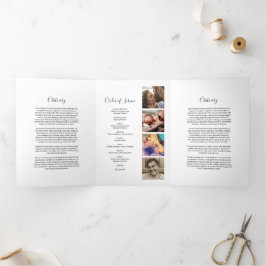 Convite Com Dobra Tripla Ordem de Serviço de Funeral de 3 Páginas | Program