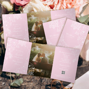 Convite Com Dobra Tripla Peônias Rosa Delicado Casamento Romântico