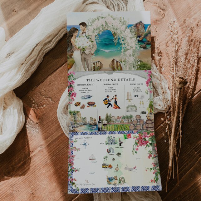 Convite Com Dobra Tripla Portugal | Mapa Itinerário do Mediterrâneo (Criador carregado)