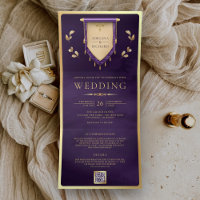 Roxo Antigo Dourado Medieval com Enrolamentos para
