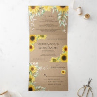 Rustic Country Sunflower Wedding Kraft Paper