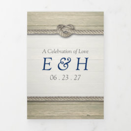 Convite Com Dobra Tripla Suíte de Casamento em Praia do casando Rustic