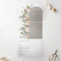 Trama Floral Russo Tudo em Um Casamento Triplo