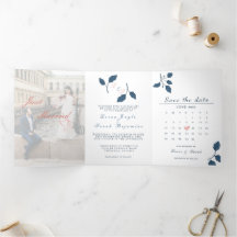 Triplo - Letra Fold Wedation Invitation