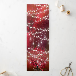 Convite Com Dobra Tripla Tudo Em Um Casamento De Folha De Coração Vermelha 