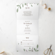 Verde Minimalista com Casamento Floral de Watercol