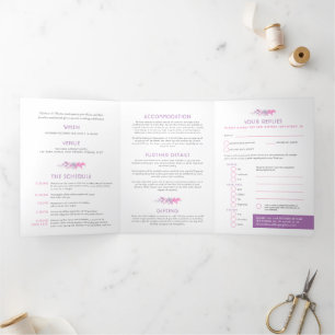 Convite Com Dobra Tripla Vinhas de outono índigo watercolor casamento tudo-