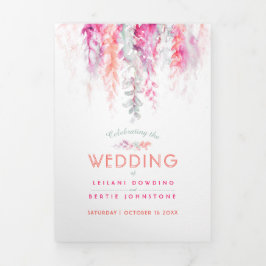 Convite Com Dobra Tripla Vinho vermelho, sábado verde-água casamento