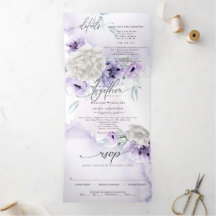 Watercolor Lilac Floral ALL NUM ÚNICO CASAMENTO