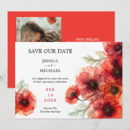 Convite Com foto Escarlet Serenade Petal