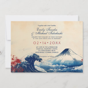 Convite Com foto Japonesa Harmonia com Fuji