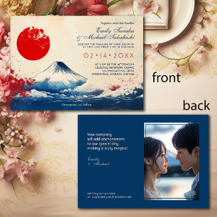 Convite Com foto Japonesa Harmonia com Fuji