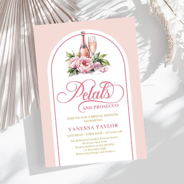 Convite com layout personalizado de Pétalas Clássi (Classic petals and prosecco invite custom layout

)
