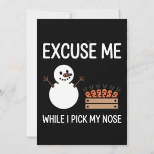 Convite Com licença enquanto eu cutuco meu boneco de neve