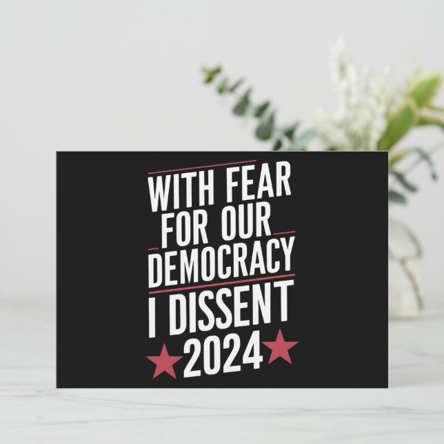 Convite Com Medo Da Nossa Democracia, Discordo De 2024 (Em pé/Frente)