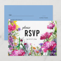 😍 com menu de casamento Meadow Blooms RSVP