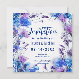 Convite 💍 com o poema Cornflower e Elegância Lavanda