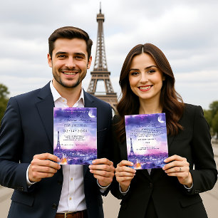 Convite Com o TEXT atrás Amour Éternel à la Parisienne