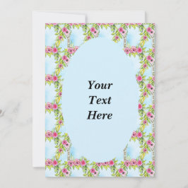 Convite com Padrão de Tear de Rosa Art Nouveau