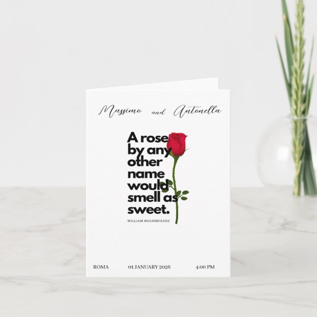 CONVITE COM POESIA DE WILLIAM SHAKESPEARE (Frente)