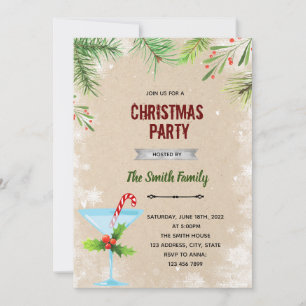 Convite com tema de Natal pastel