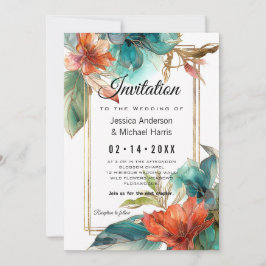 Convite Com texto na parte de trás do paraíso Serenade Hib