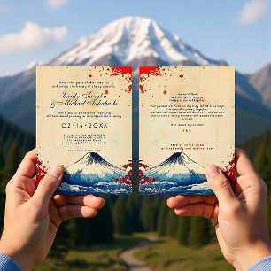 Convite Com texto no verso da Harmonia Japonesa com Fuji