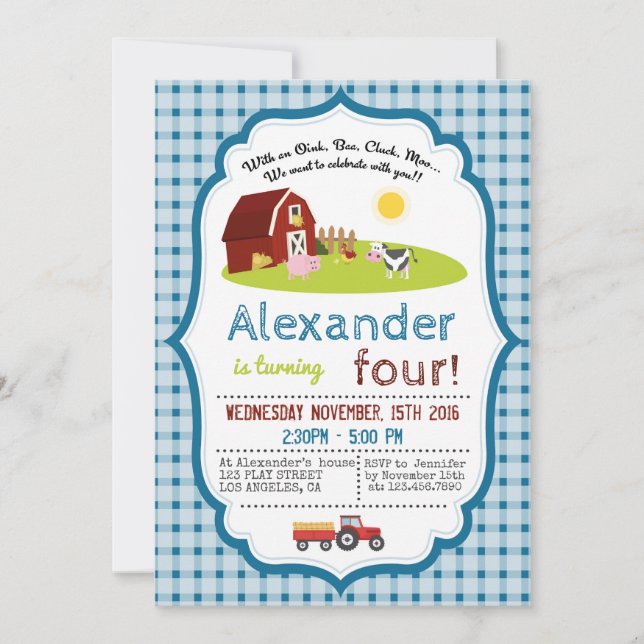 CONVITE COM UMA FESTA DE ANIVERSÁRIO DE TINTA, BAA, CLUCK, (Frente)