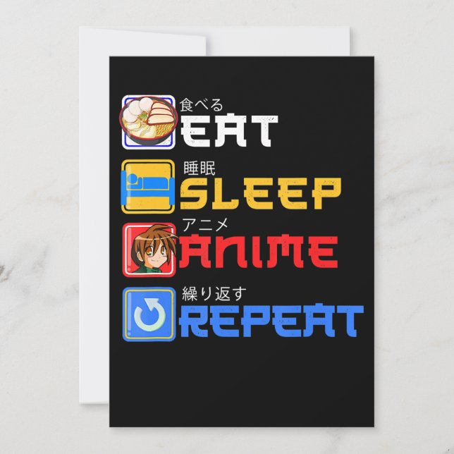Convite Coma animação de sono Repetir Presente Idea Cospla (Frente)