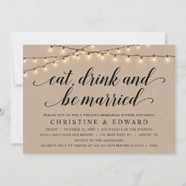 Convite Coma, beba e casado, ensaio de casamento, Kraft