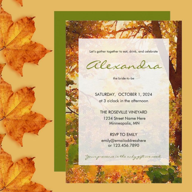 Convite Coma, Beba e Celebre a Noiva para Ser Folha (Criador carregado)