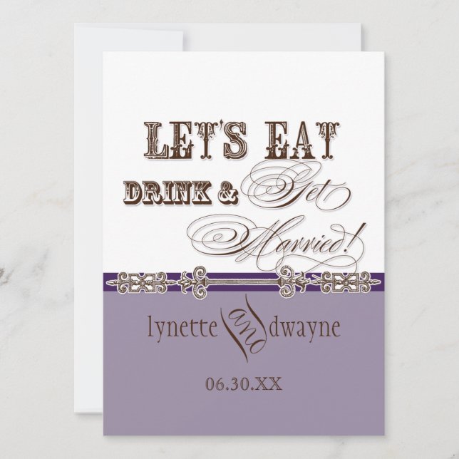 Convite Coma, Beba e convide para casar com noiva (Frente)