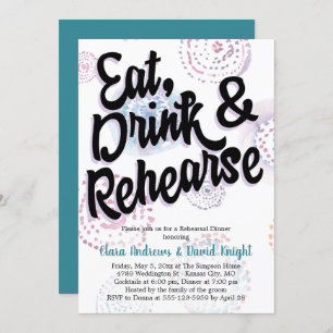 Convite Coma, Beba e ensaie o Janto de ensaio com aquarela