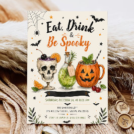 Convite Coma, Beba e Festa de Halloween Assustadora